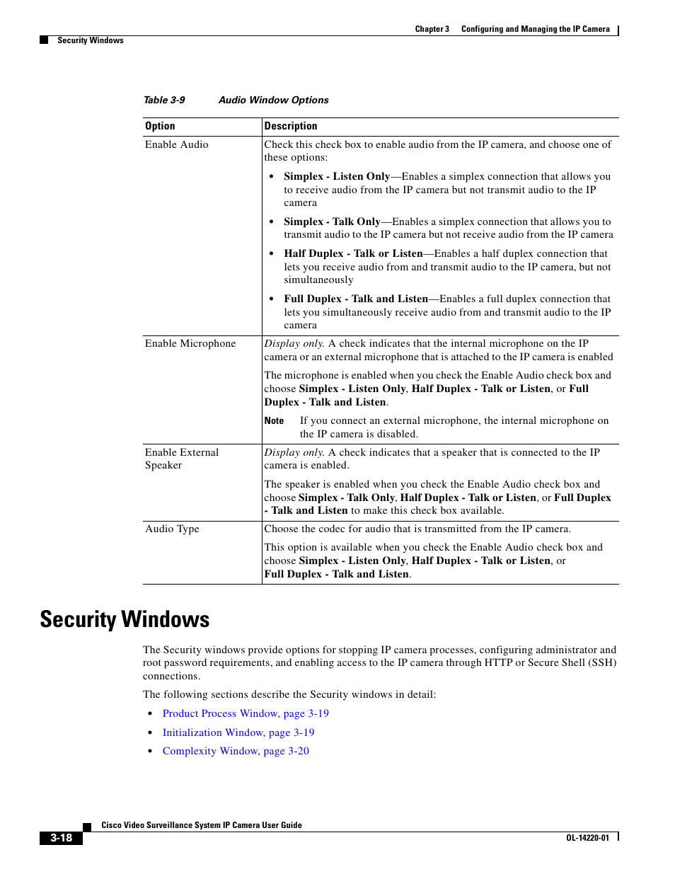 Security windows | Cisco CIVS-IPC-2500 User Manual | Page 38 / 82