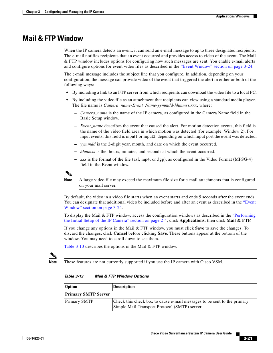 Mail & ftp window | Cisco CIVS-IPC-2500 User Manual | Page 41 / 82