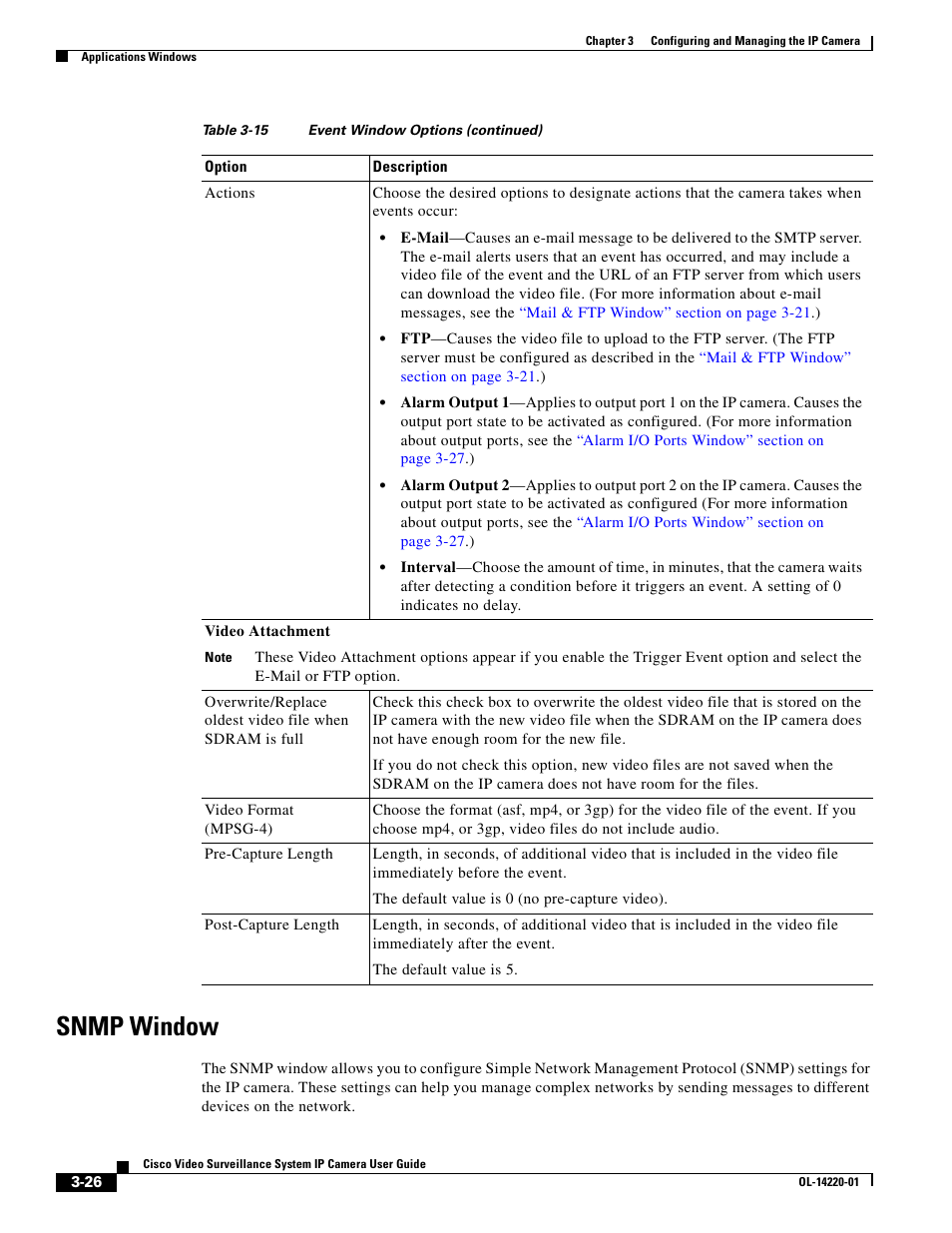Snmp window | Cisco CIVS-IPC-2500 User Manual | Page 46 / 82