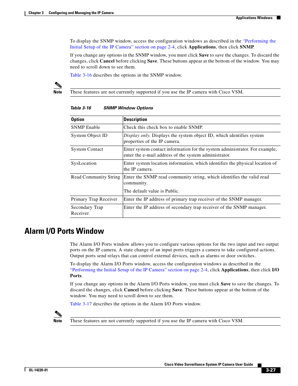 Alarm i/o ports window, Alarm i/o ports, Alarm i/o ports window” section on | Cisco CIVS-IPC-2500 User Manual | Page 47 / 82