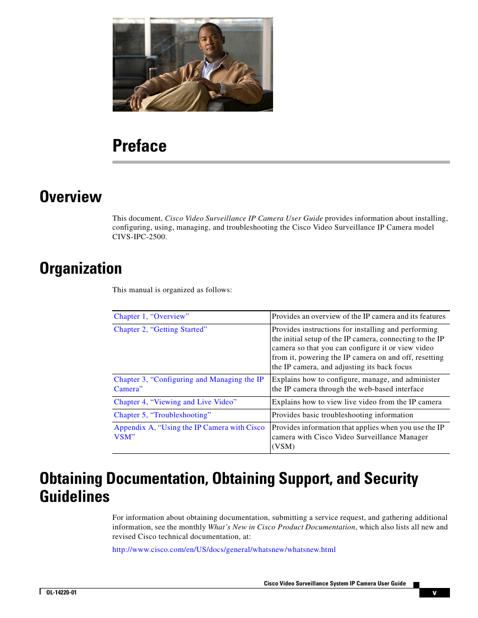 Preface, Overview, Organization | Cisco CIVS-IPC-2500 User Manual | Page 5 / 82
