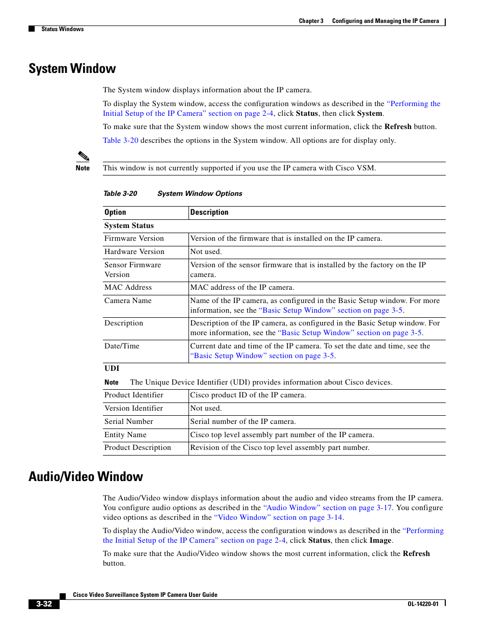 System window, Audio/video window | Cisco CIVS-IPC-2500 User Manual | Page 52 / 82