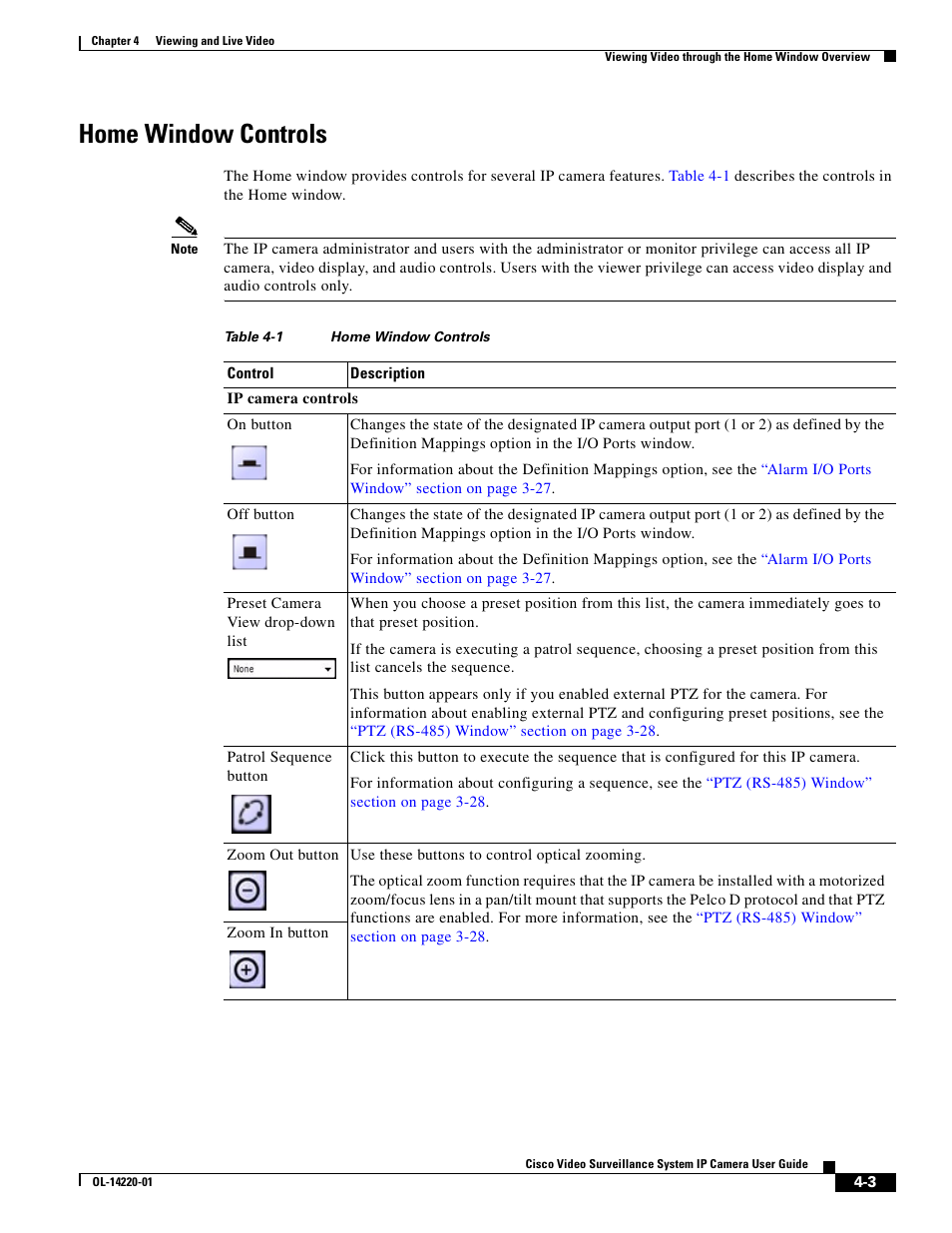 Home window controls, Home window controls” section on | Cisco CIVS-IPC-2500 User Manual | Page 61 / 82