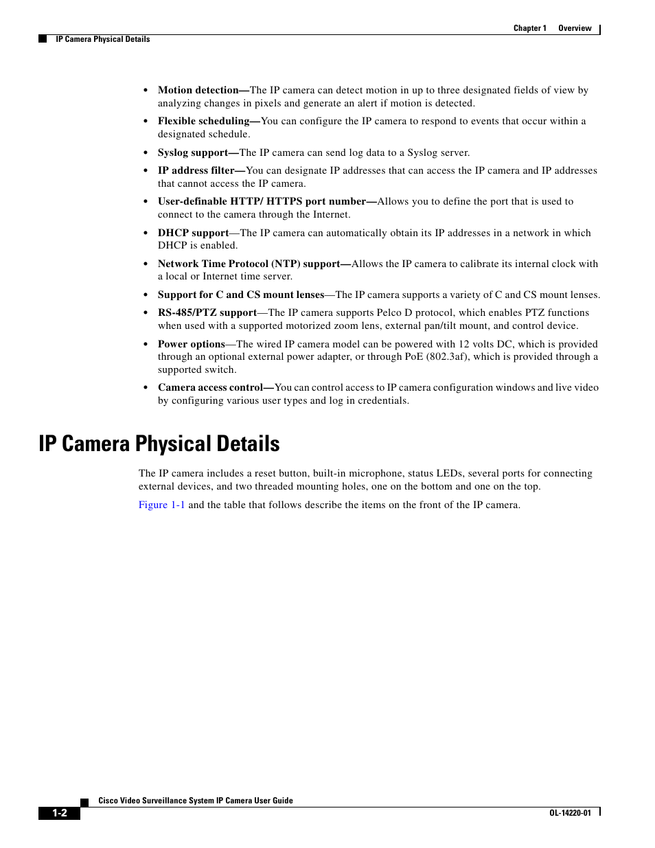 Ip camera physical details | Cisco CIVS-IPC-2500 User Manual | Page 8 / 82