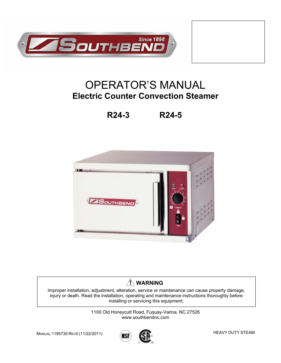Southbend R24-5 User Manual | 24 pages