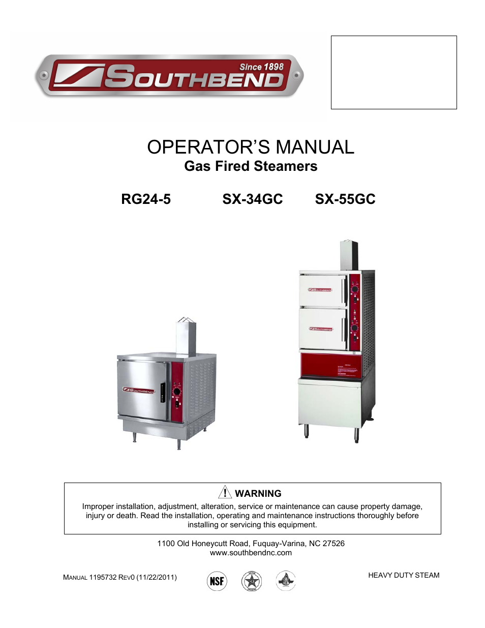 Southbend SX-55GC User Manual | 21 pages