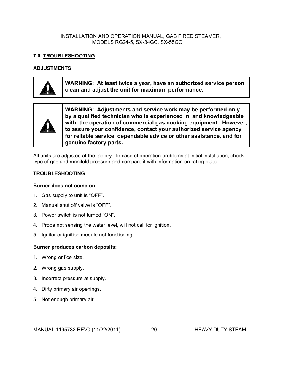 Southbend SX-55GC User Manual | Page 20 / 21