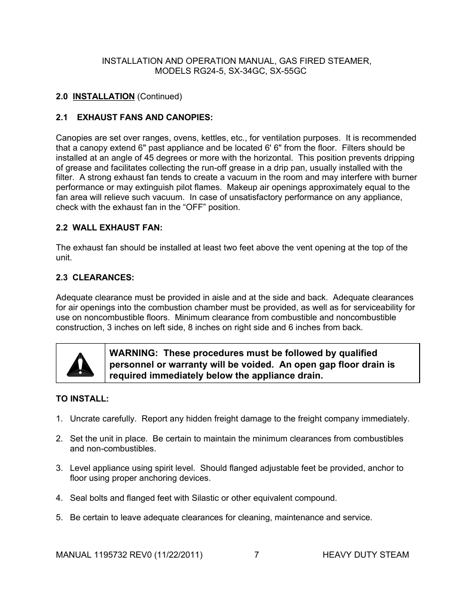 Southbend SX-55GC User Manual | Page 7 / 21