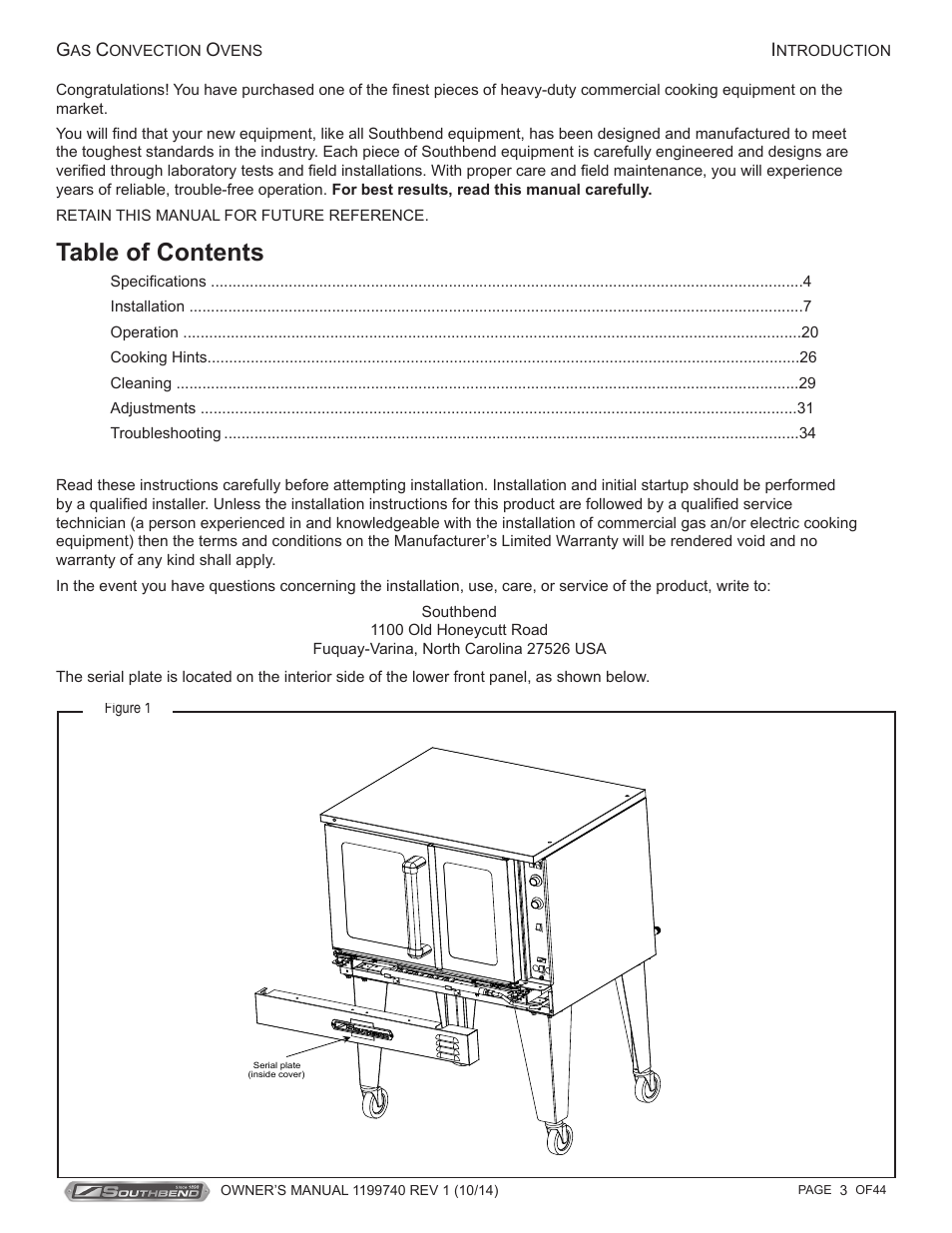 Southbend SL-Series User Manual | Page 3 / 44
