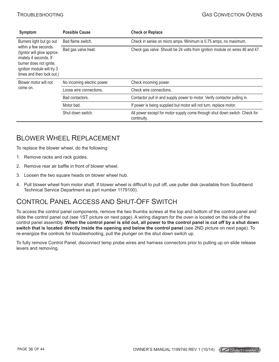 Lower, Heel, Eplacement | Ontrol, Anel, Ccess and, Witch | Southbend SL-Series User Manual | Page 36 / 44