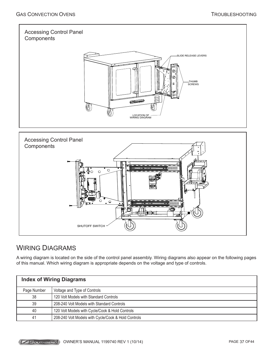 Iring, Iagrams | Southbend SL-Series User Manual | Page 37 / 44