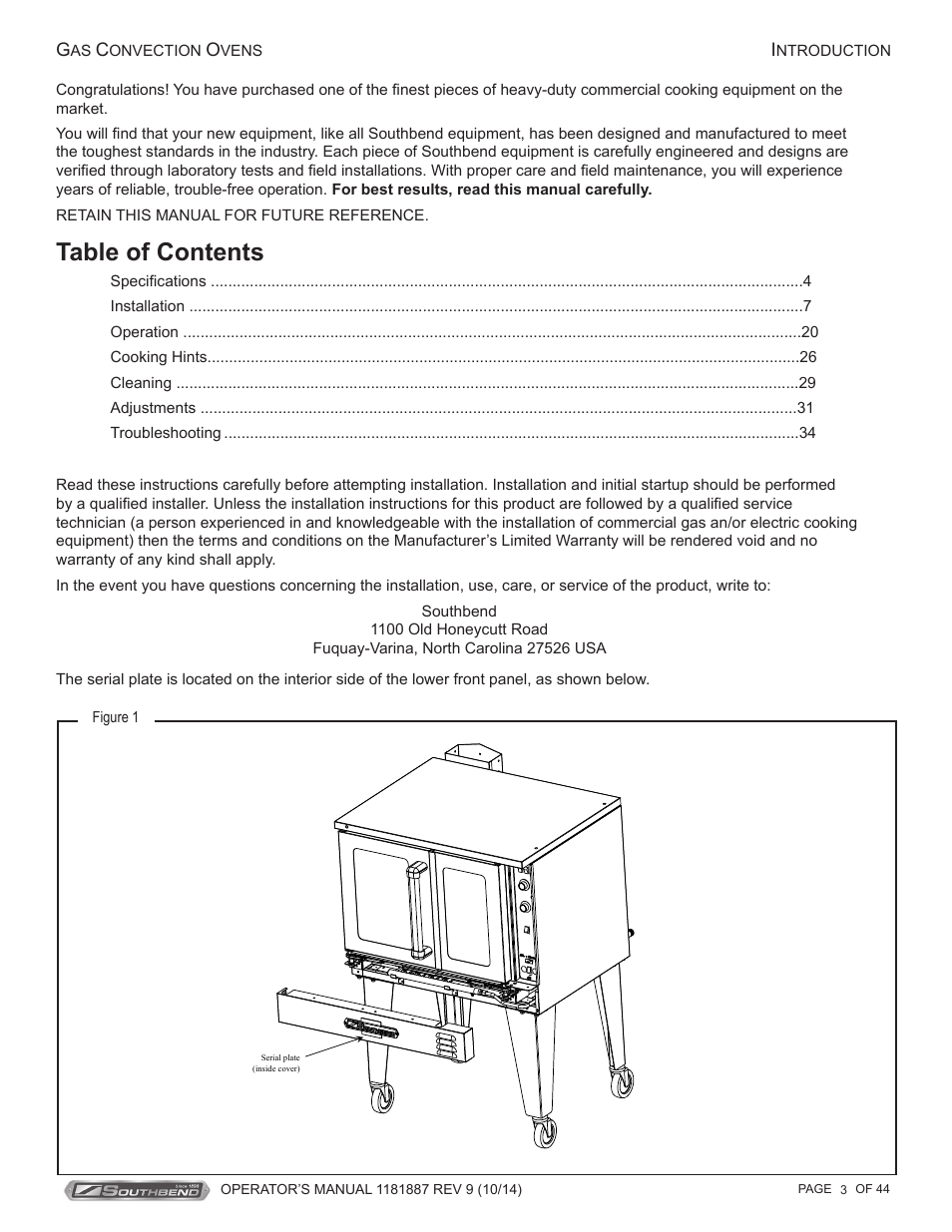 Southbend B-Series User Manual | Page 3 / 44