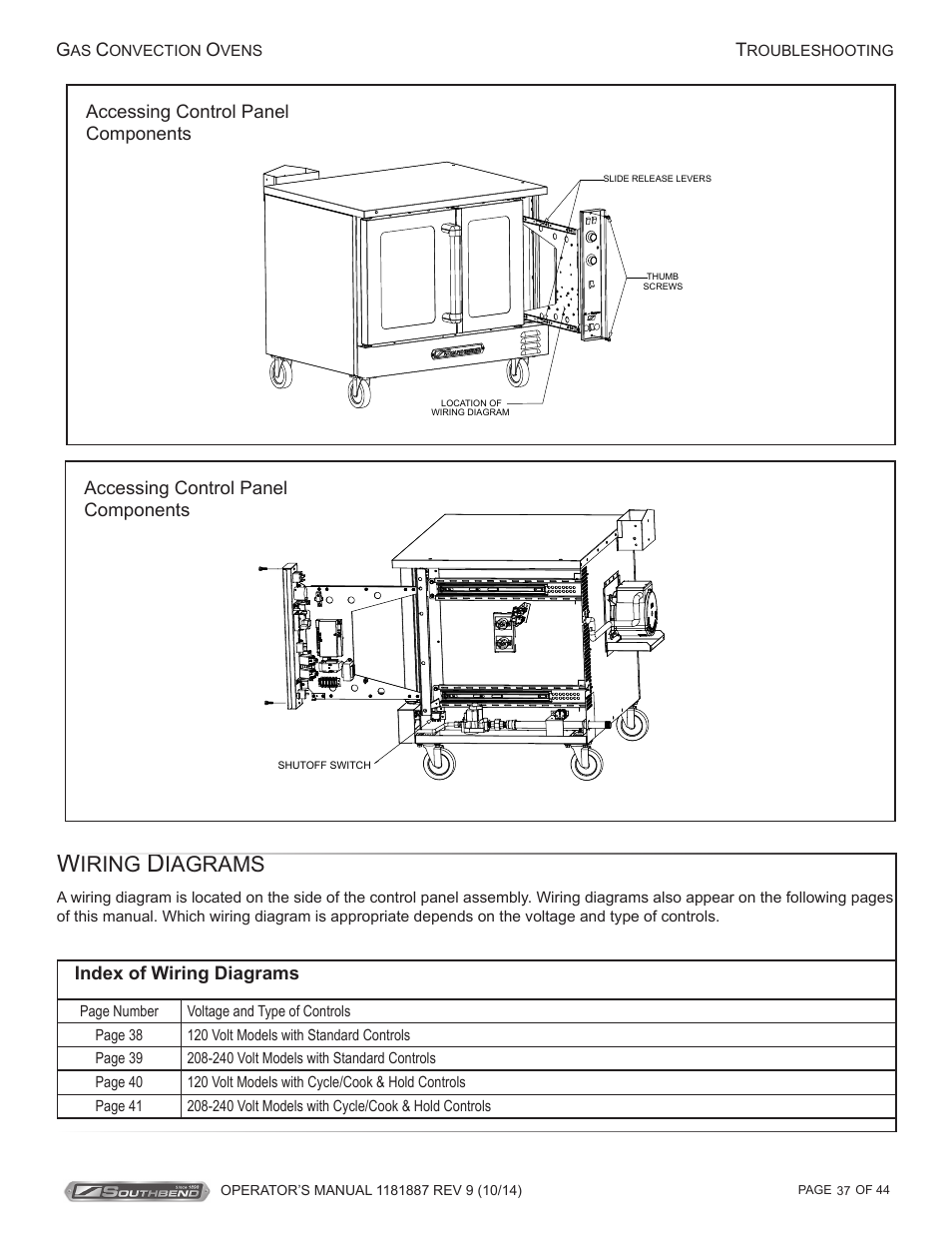 Iring, Iagrams | Southbend B-Series User Manual | Page 37 / 44