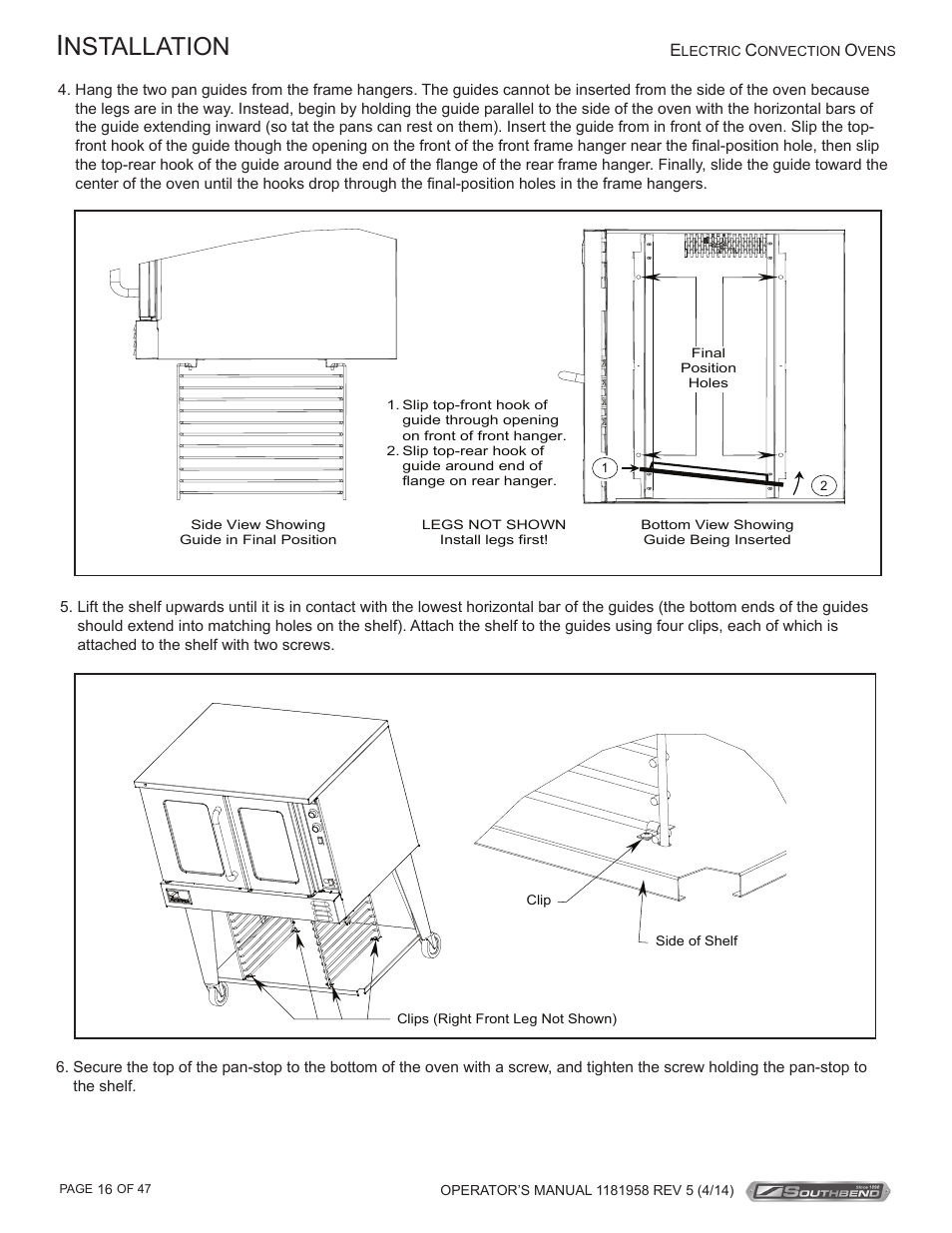 Nstallation | Southbend SL-Series User Manual | Page 16 / 47