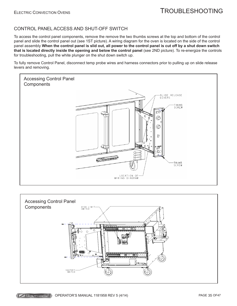 Roubleshooting | Southbend SL-Series User Manual | Page 35 / 47