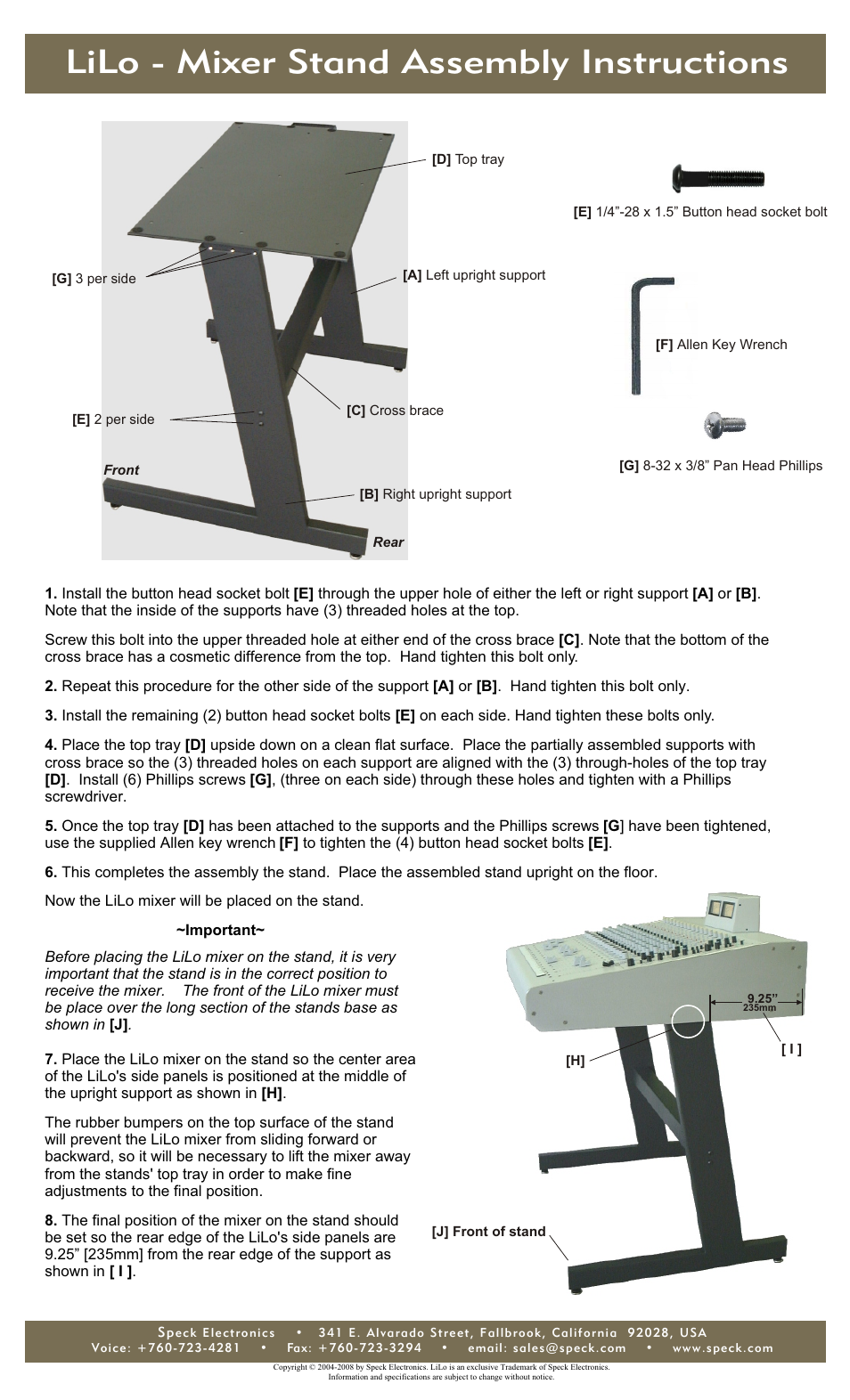 Speck Electronics LiLo User Manual | 1 page