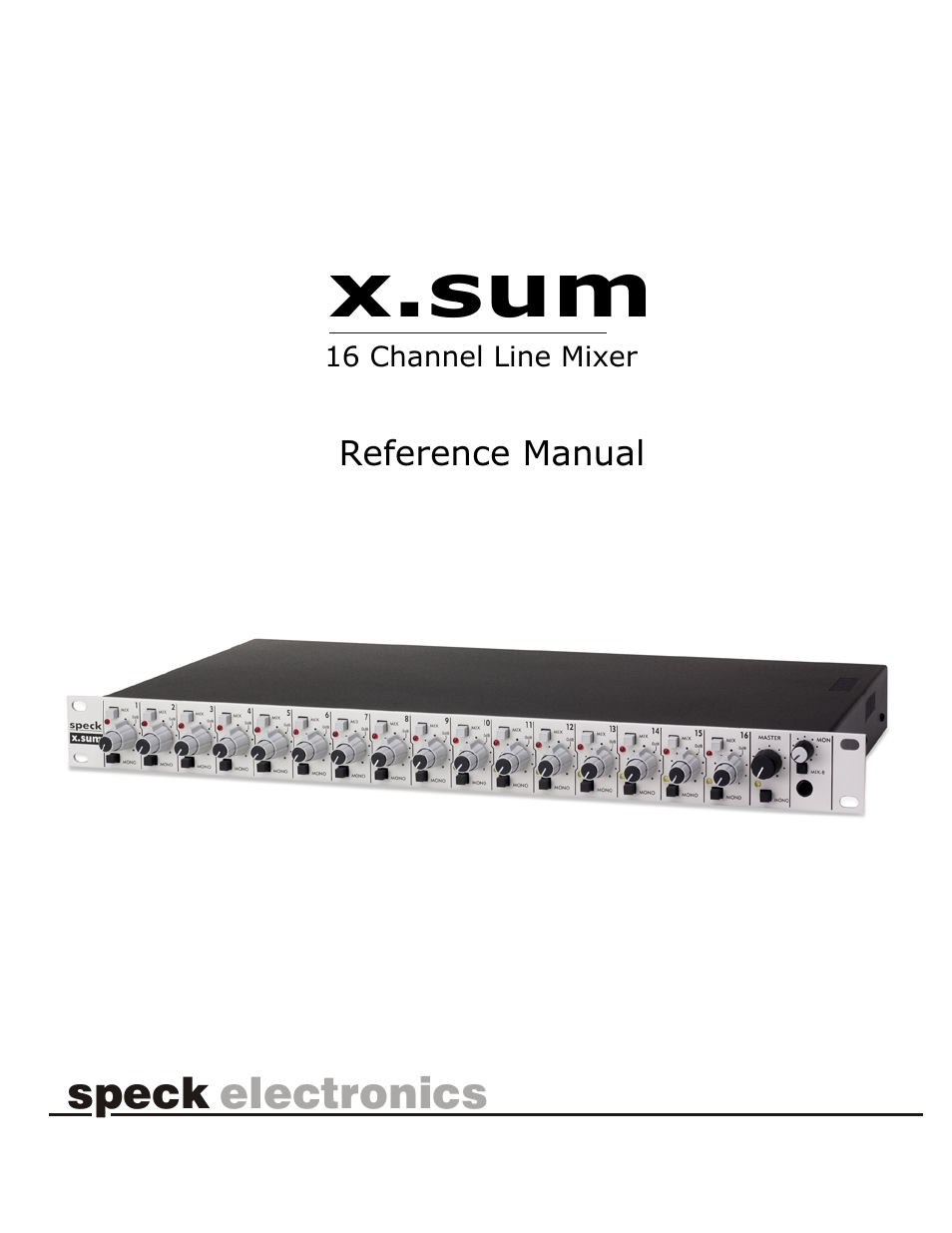 Speck Electronics X.Sum User Manual | 26 pages