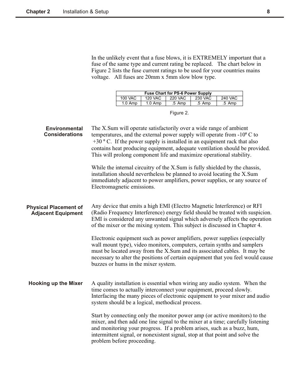 Ch 2 | Speck Electronics X.Sum User Manual | Page 12 / 26