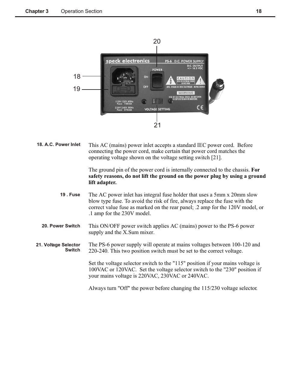 Ch 3 | Speck Electronics X.Sum User Manual | Page 22 / 26