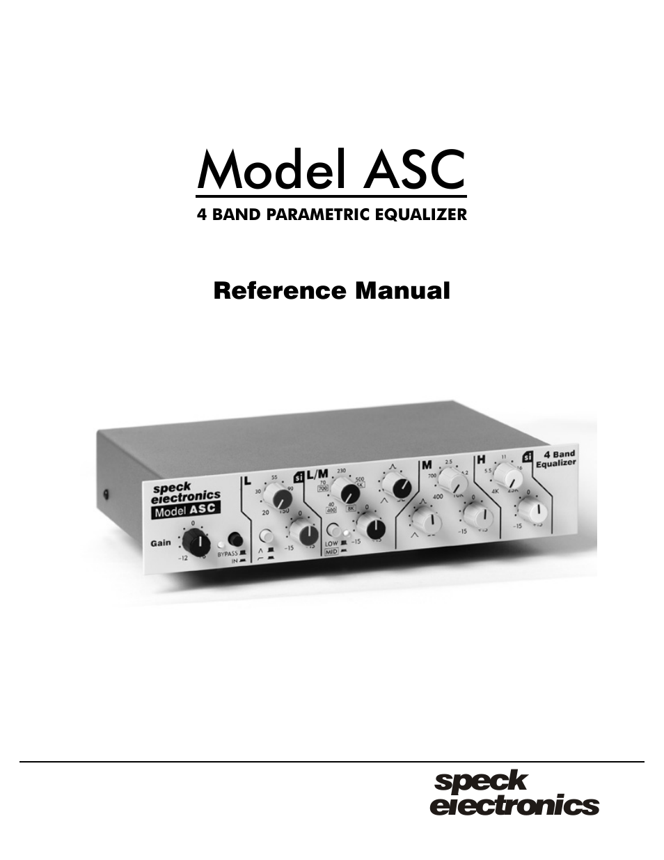 Speck Electronics ASC User Manual | 27 pages