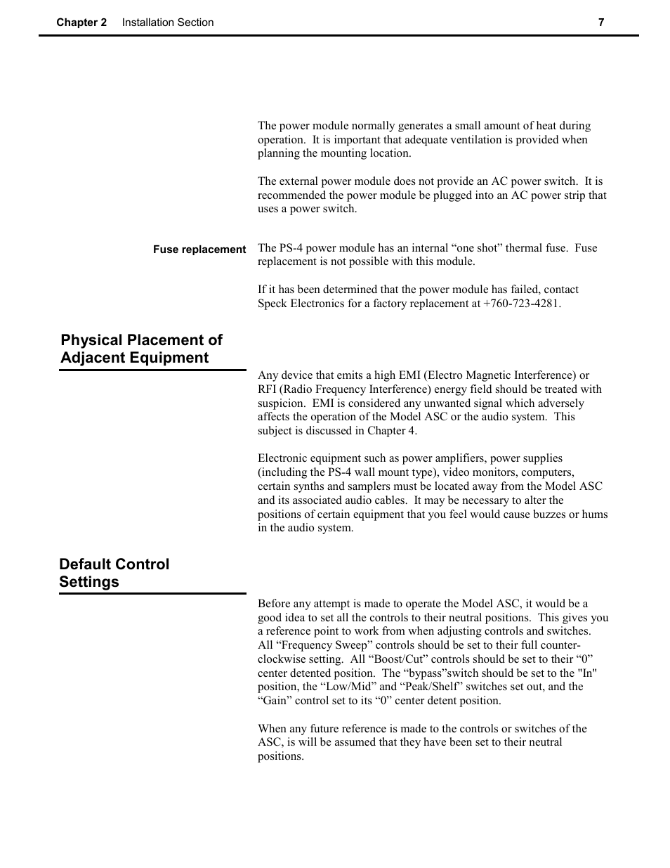Speck Electronics ASC User Manual | Page 11 / 27