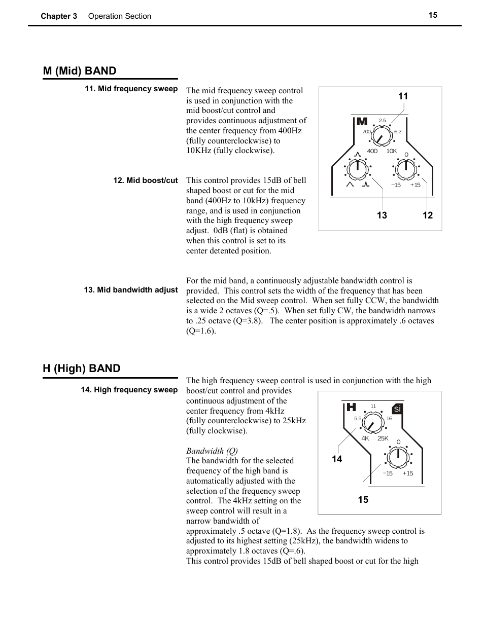 H (high) band, M (mid) band | Speck Electronics ASC User Manual | Page 19 / 27
