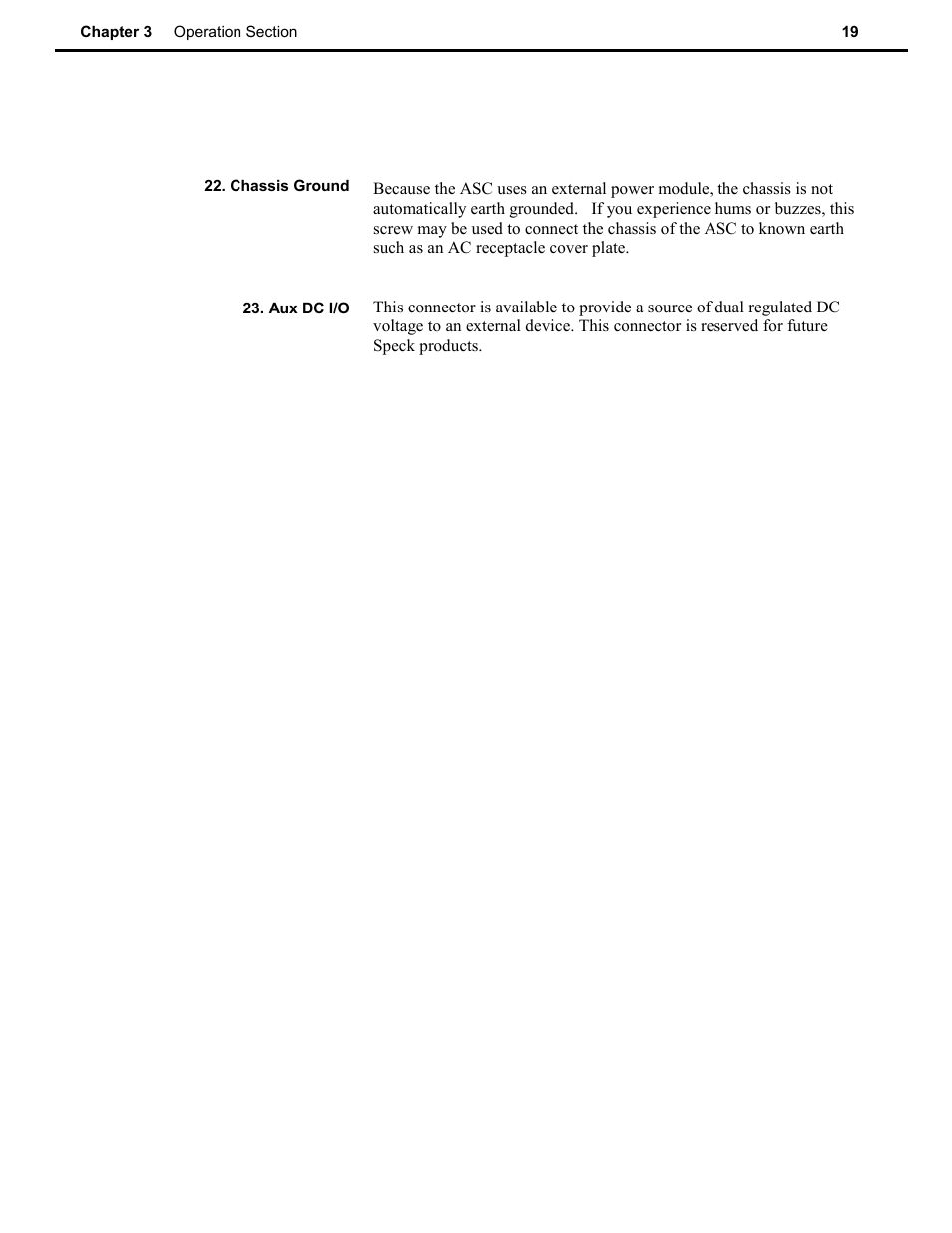 Speck Electronics ASC User Manual | Page 23 / 27