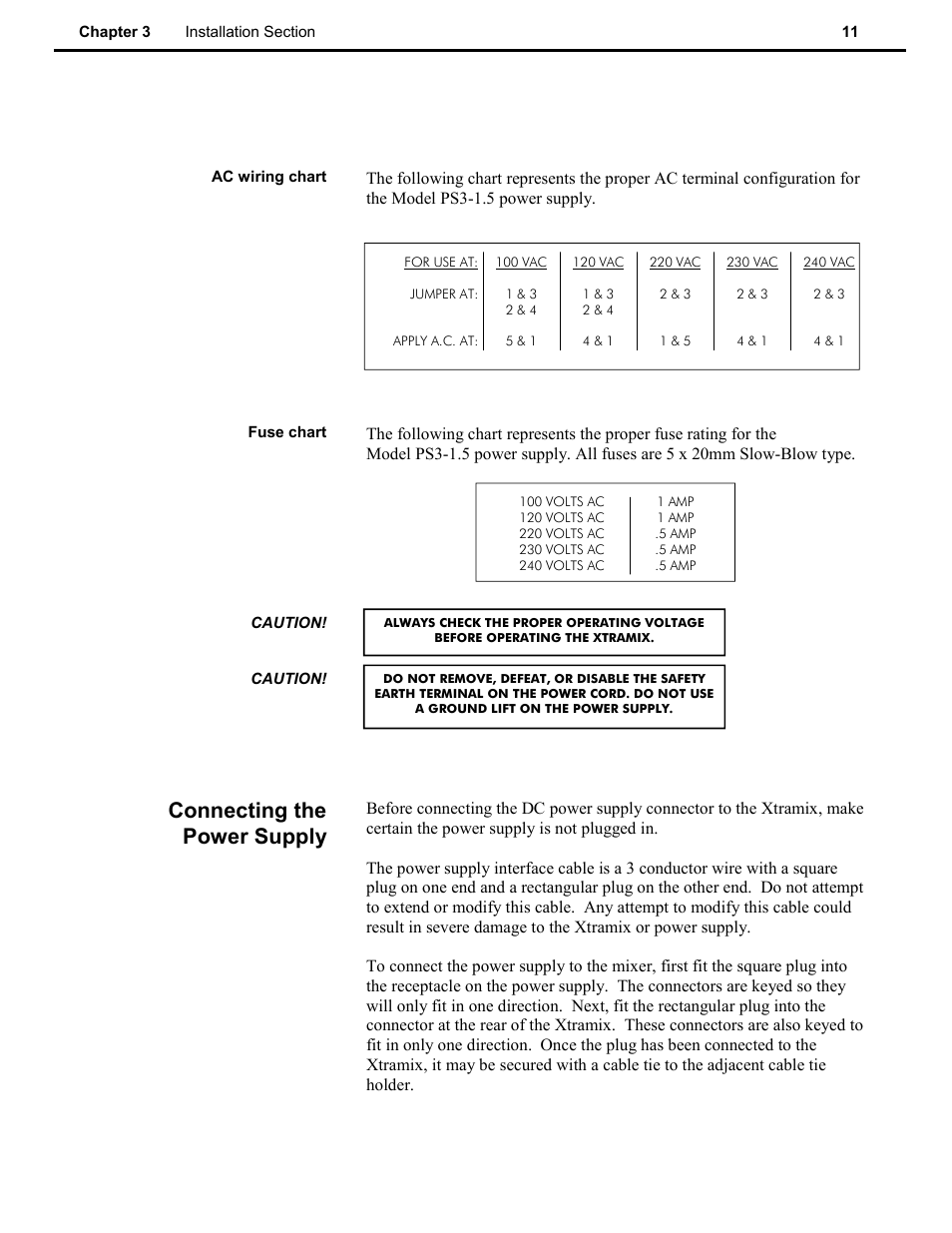 Connecting the power supply | Speck Electronics Xtramix User Manual | Page 16 / 56