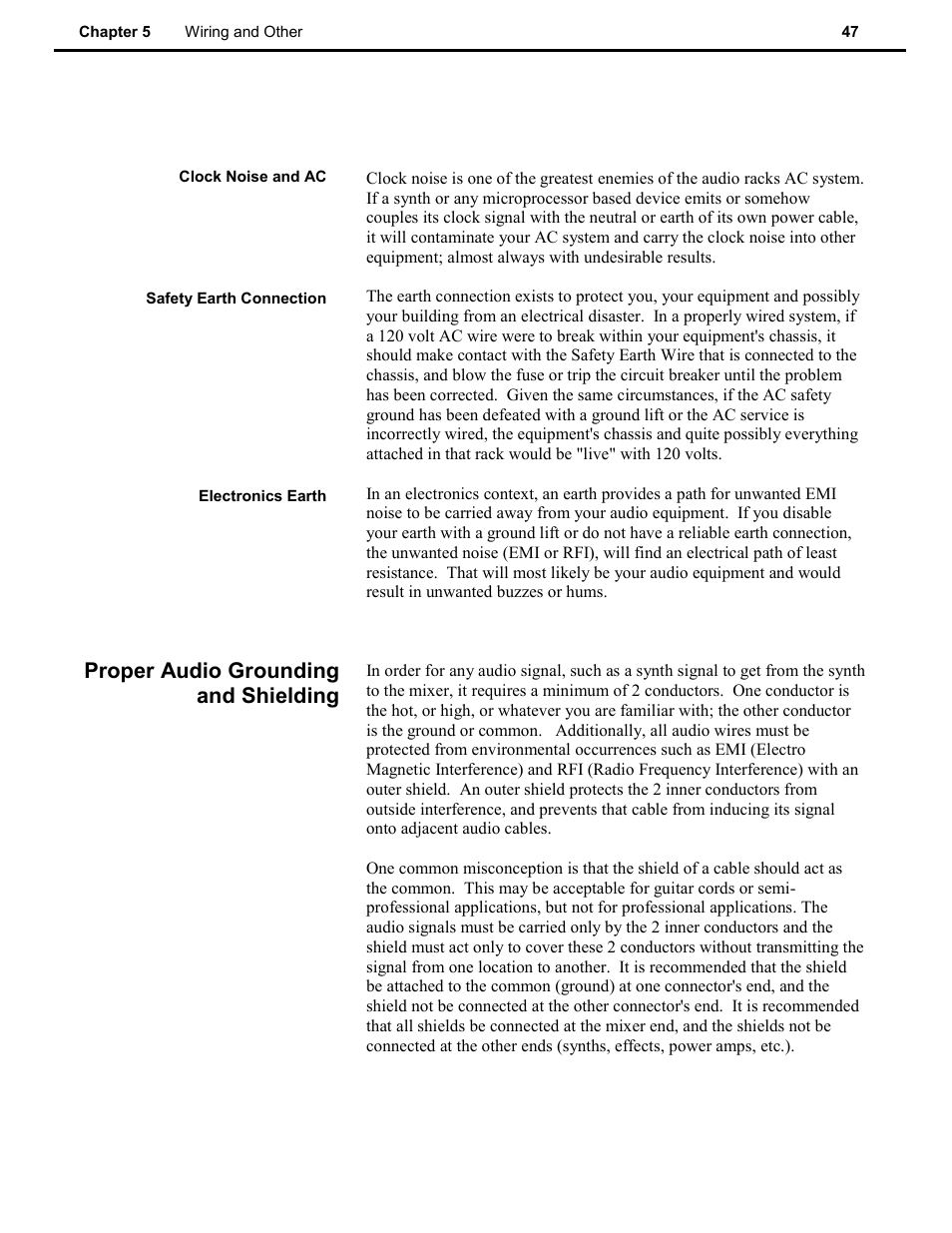 Proper audio grounding and shielding | Speck Electronics Xtramix User Manual | Page 52 / 56