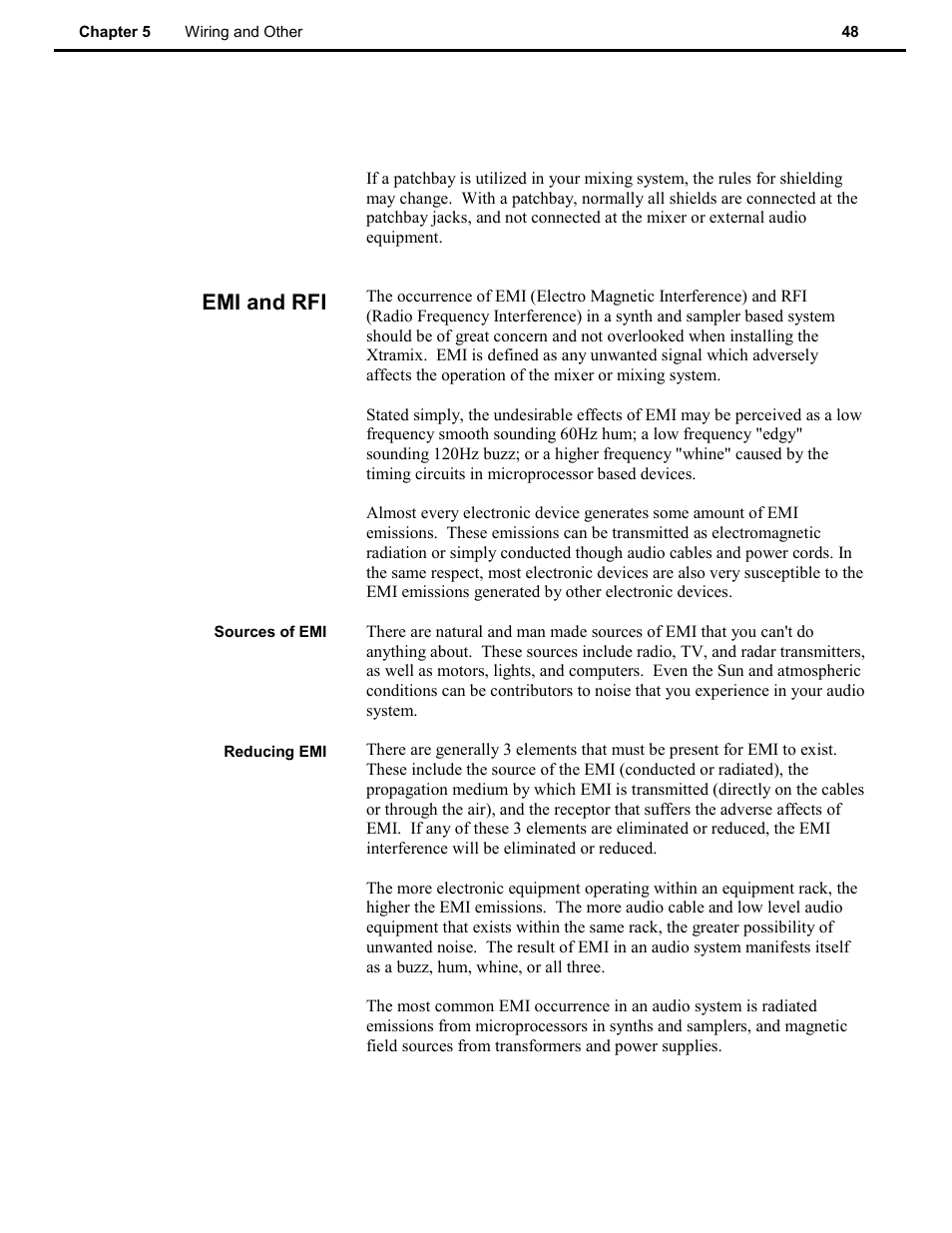 Emi and rfi | Speck Electronics Xtramix User Manual | Page 53 / 56