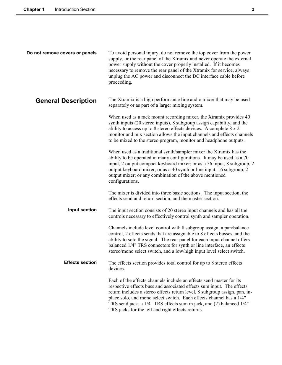 General description | Speck Electronics Xtramix User Manual | Page 8 / 56