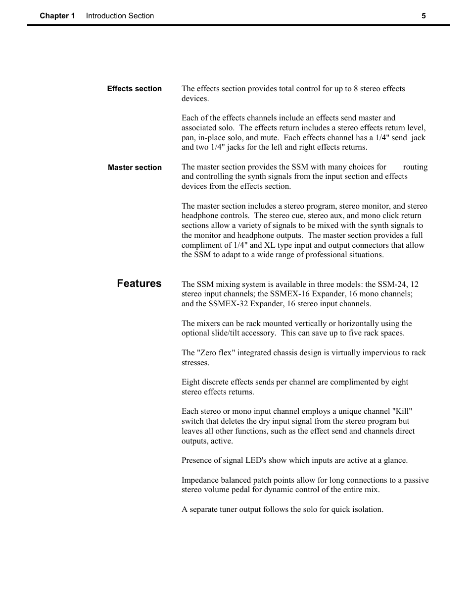 Features | Speck Electronics SSM User Manual | Page 10 / 61