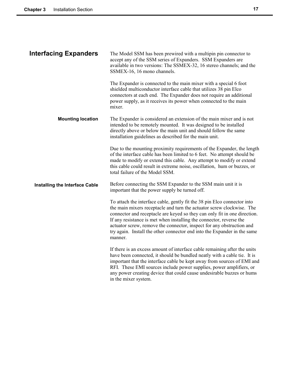 Interfacing expanders | Speck Electronics SSM User Manual | Page 22 / 61