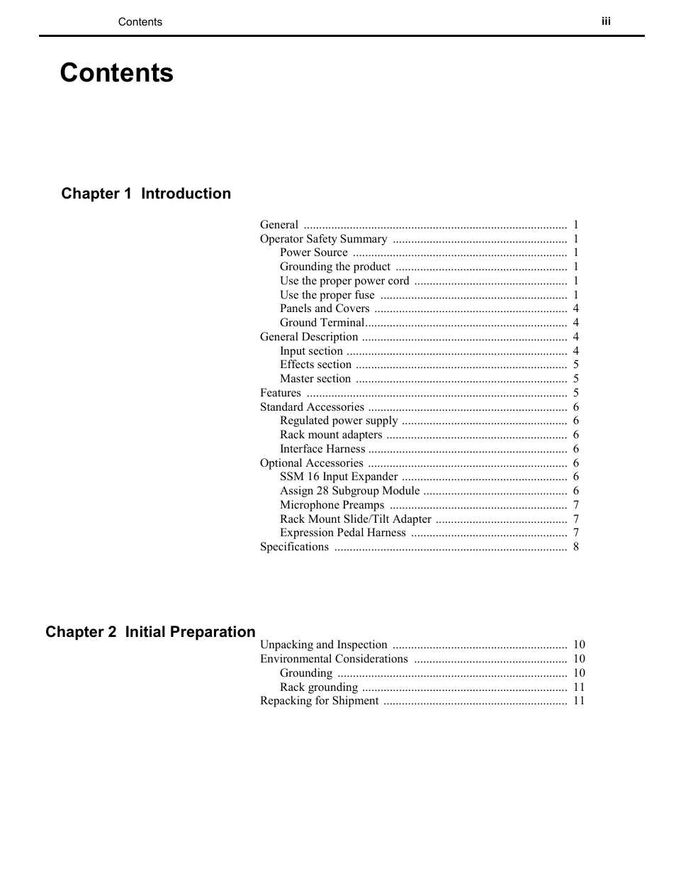 Speck Electronics SSM User Manual | Page 3 / 61