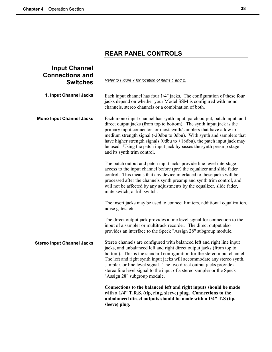 Speck Electronics SSM User Manual | Page 43 / 61