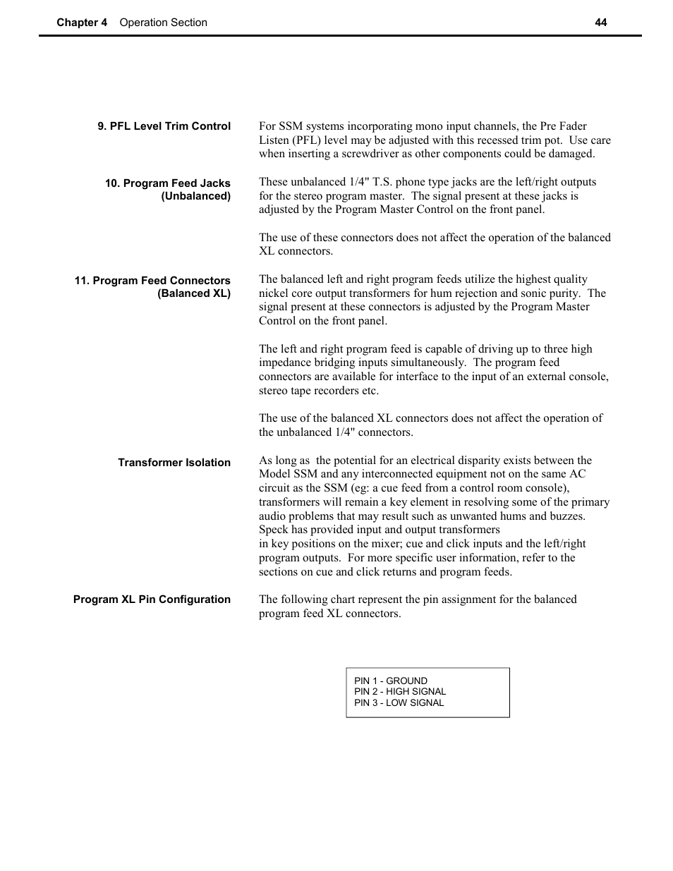 Speck Electronics SSM User Manual | Page 49 / 61
