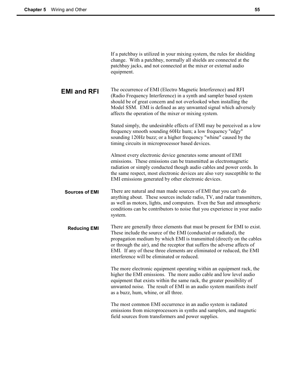 Emi and rfi | Speck Electronics SSM User Manual | Page 60 / 61