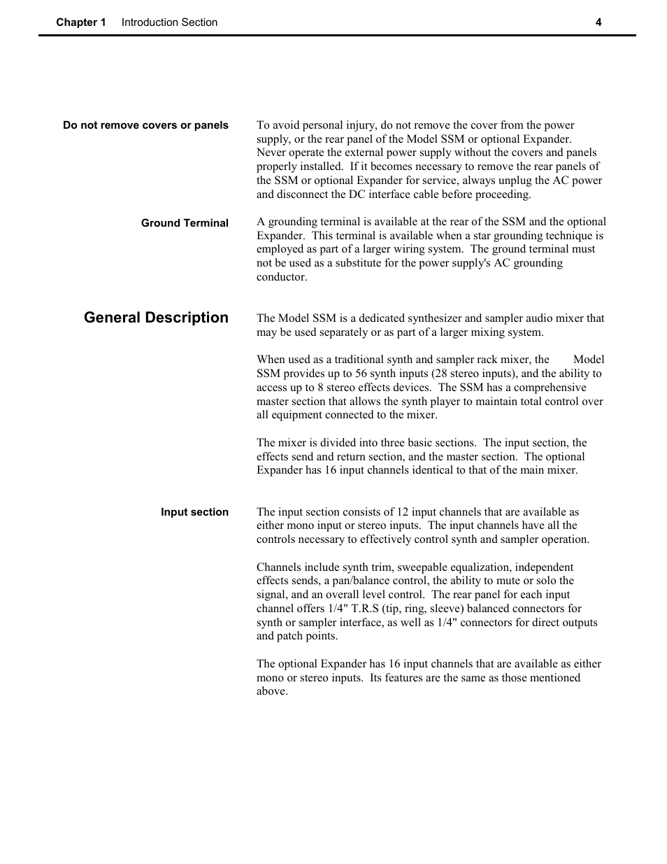 General description | Speck Electronics SSM User Manual | Page 9 / 61