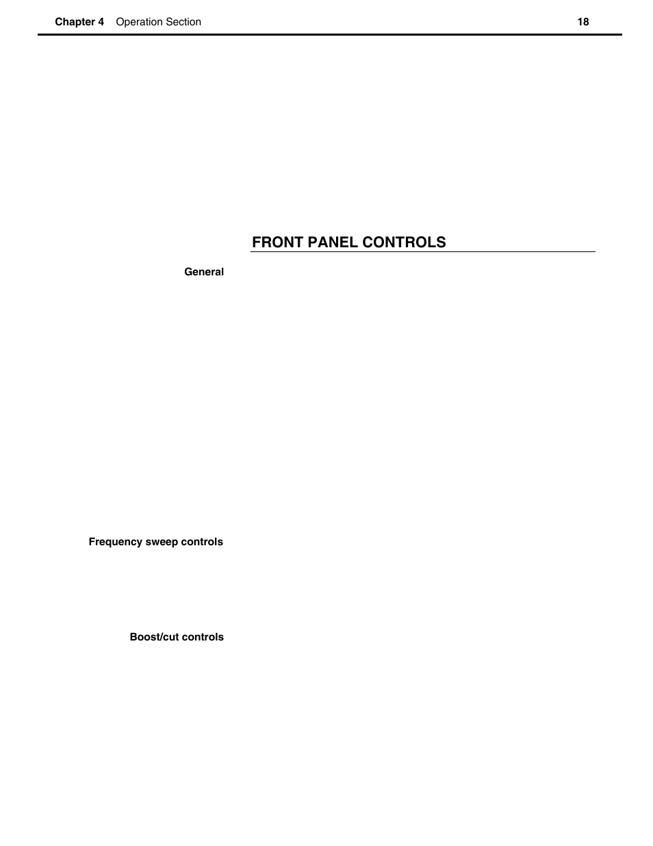 Front panel controls | Speck Electronics EQ16 User Manual | Page 22 / 33