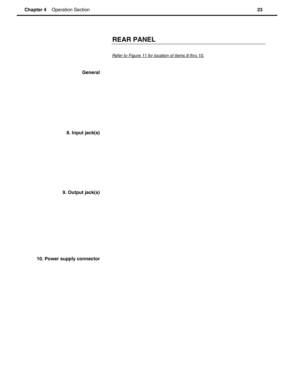 Rear panel | Speck Electronics EQ16 User Manual | Page 27 / 33