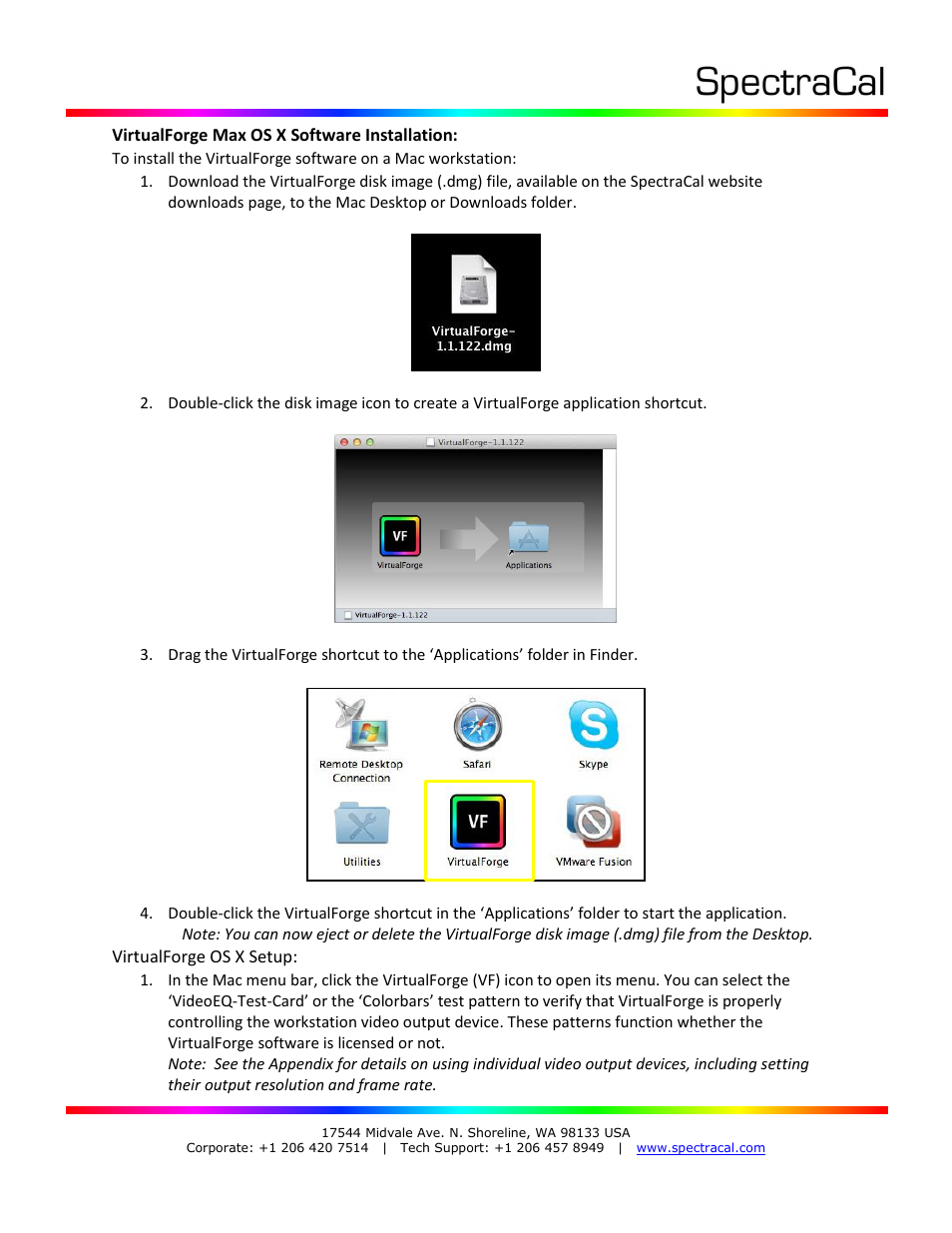 SpectraCal VirtualForge Software User Manual | Page 3 / 17