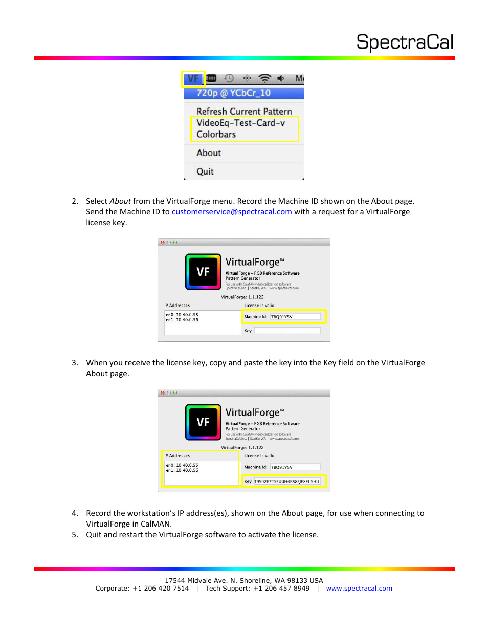 SpectraCal VirtualForge Software User Manual | Page 4 / 17