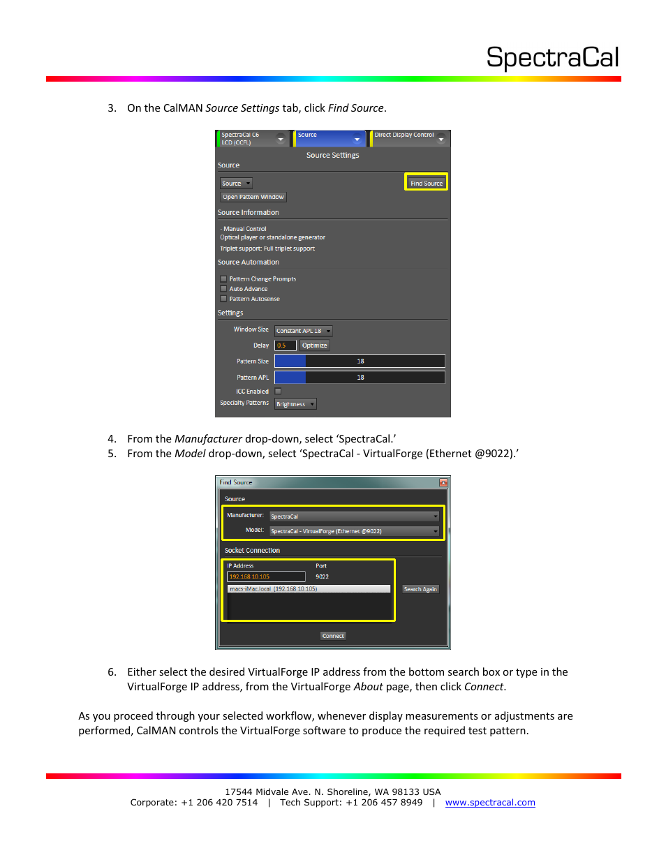 SpectraCal VirtualForge Software User Manual | Page 8 / 17