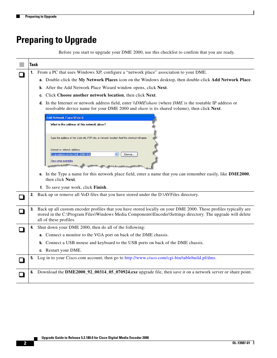 Preparing to upgrade | Cisco 2000 User Manual | Page 2 / 6
