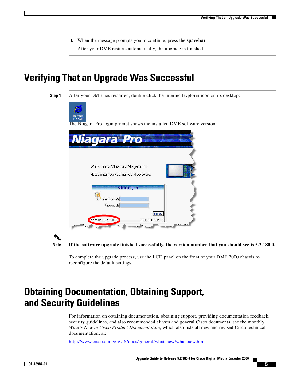 Verifying that an upgrade was successful | Cisco 2000 User Manual | Page 5 / 6