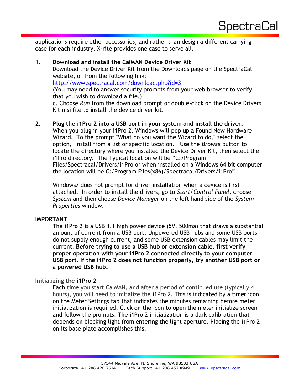 SpectraCal X-Rite i1Pro 2 User Manual | Page 2 / 4