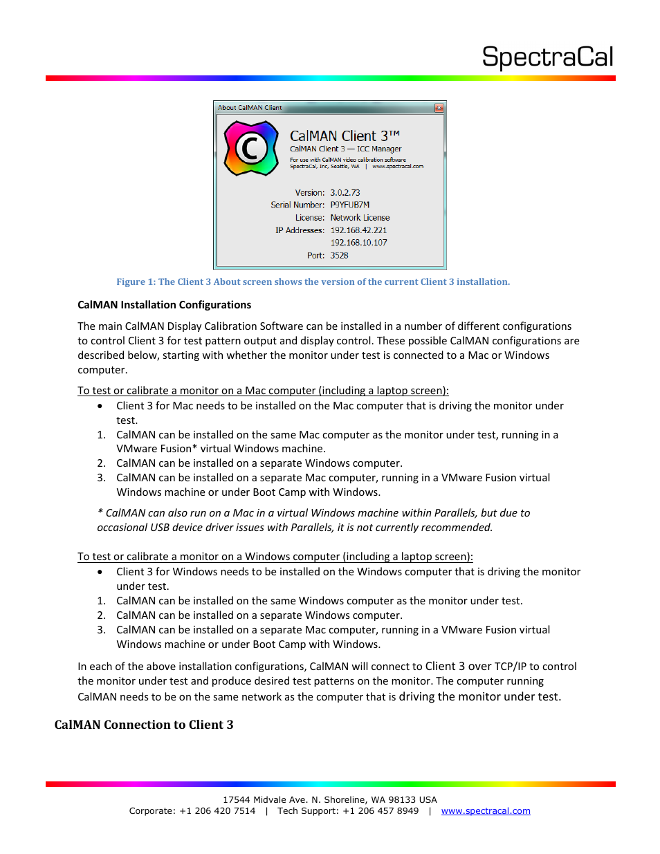 SpectraCal CalMAN Client 3 User Manual | Page 2 / 7