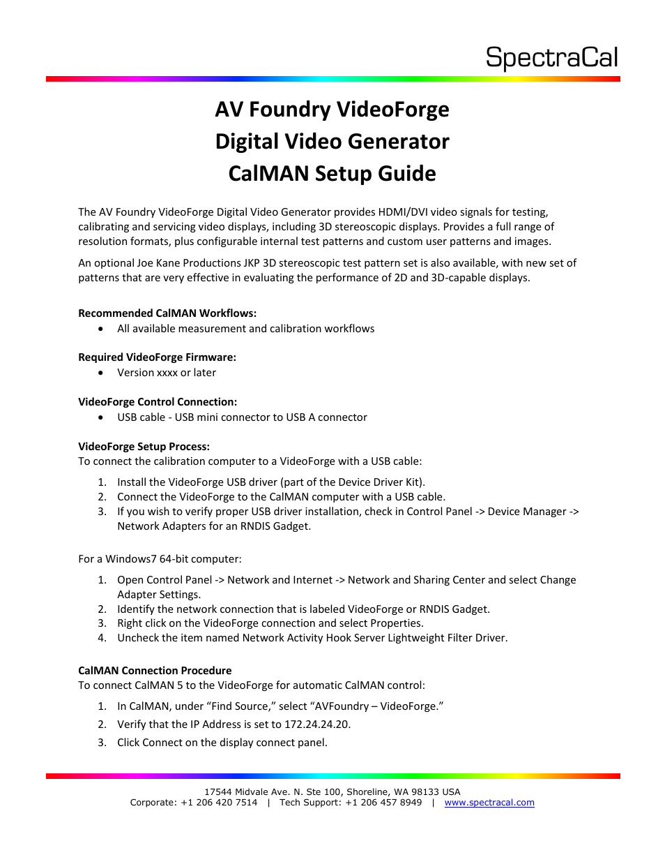 SpectraCal VideoForge Classic User Manual | Page 3 / 4