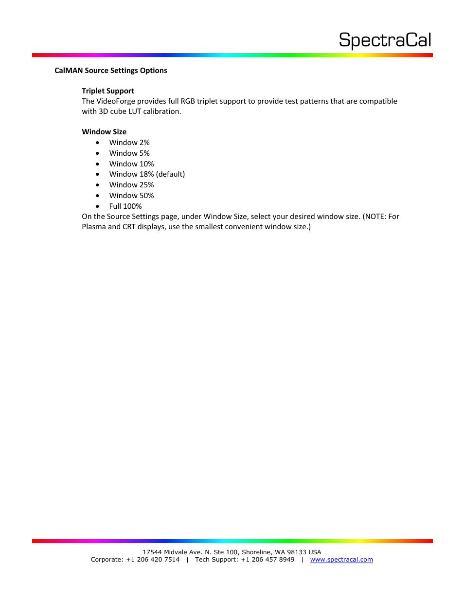 SpectraCal VideoForge Classic User Manual | Page 4 / 4