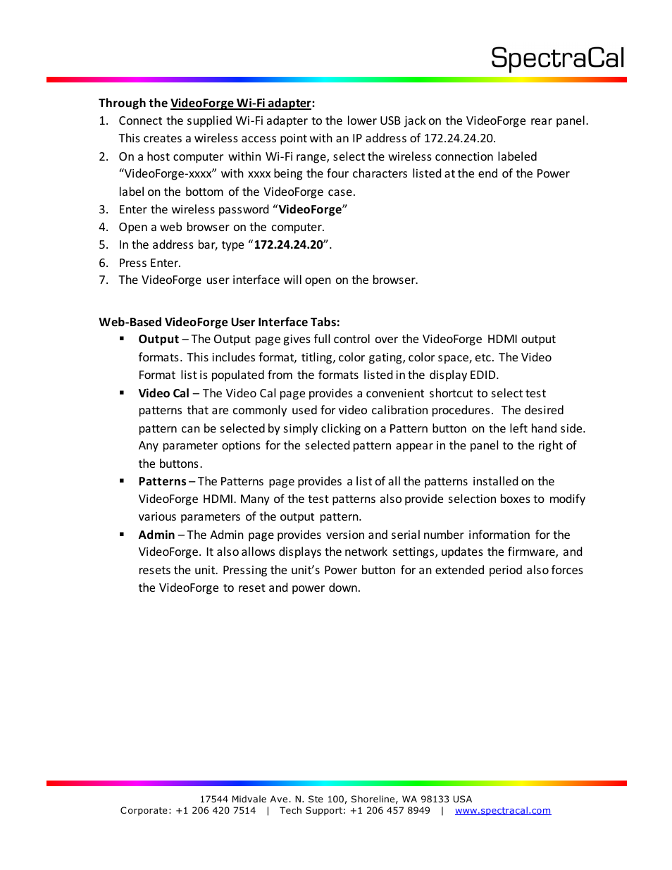 SpectraCal VideoForge HDMI User Manual | Page 3 / 7